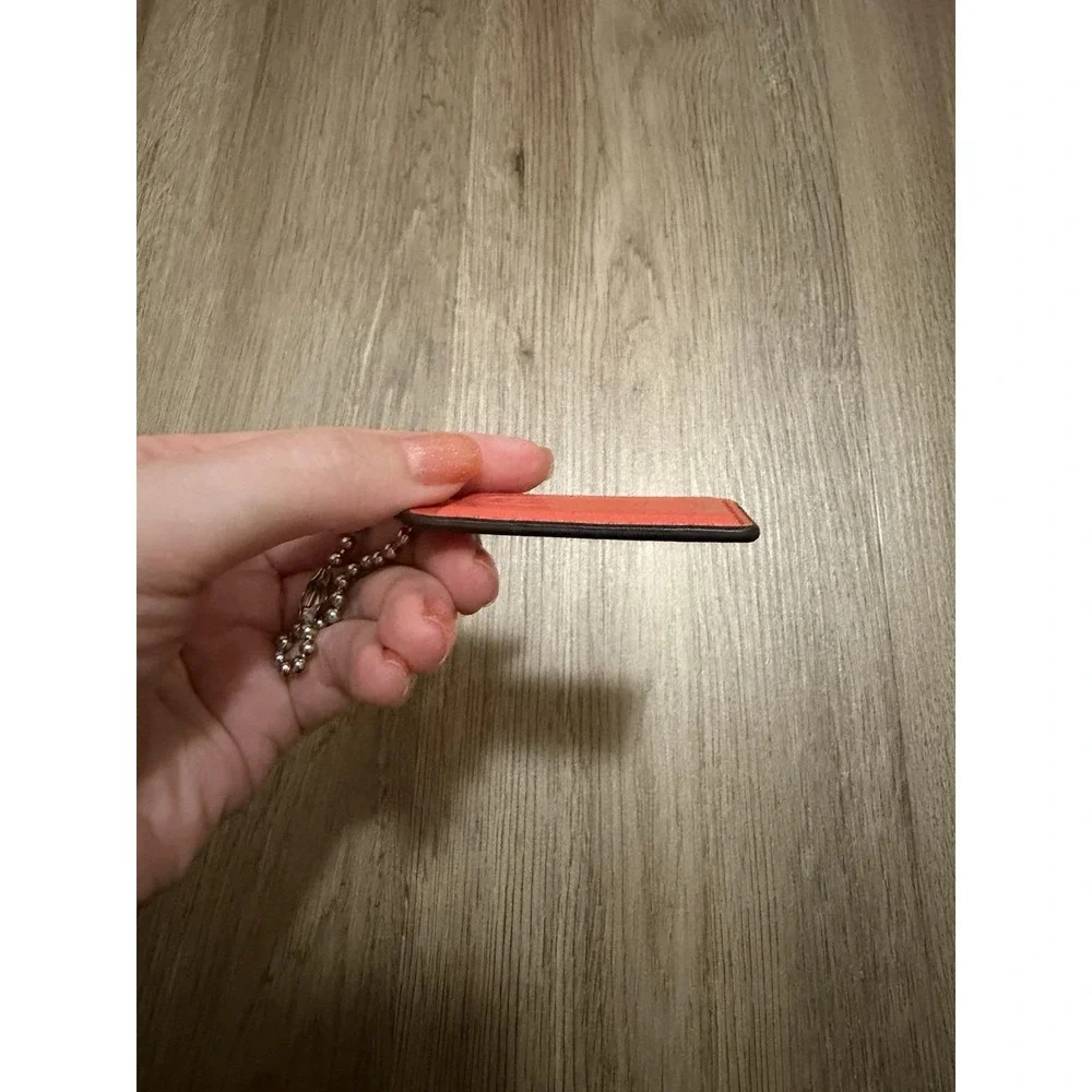 Coach Orange/CoralColor Hang Tag, Purse Charm